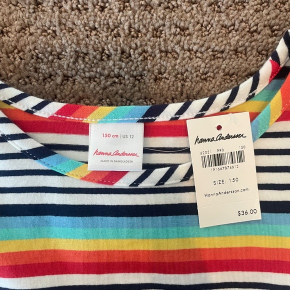 Hanna Andersson Girls Rainbow Stripe Dress - Picture 3 of 4